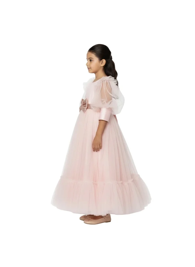 D'Daniela Tulle Puff-Sleeve Dress